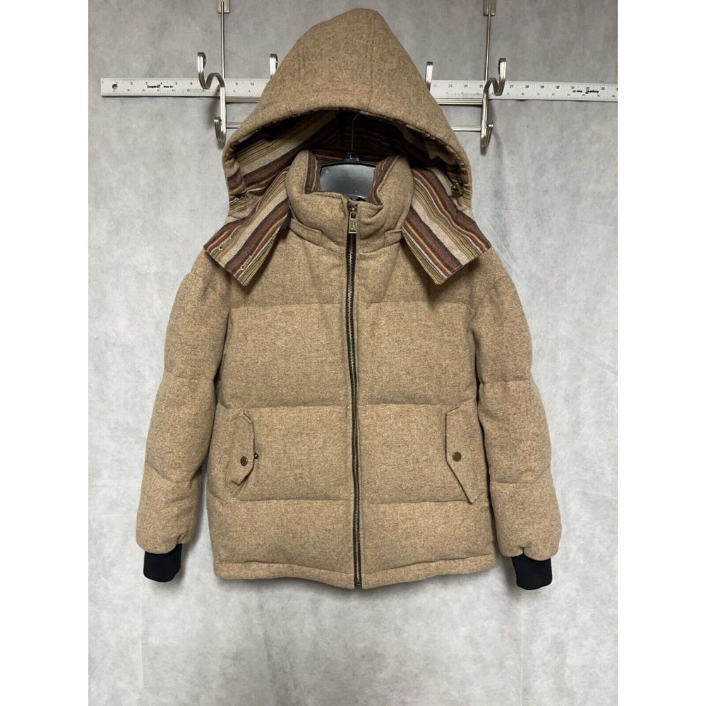 Pendleton Coat Women XS Oak Brook Removable Hooded Puffer Down Jacket Wool Blend